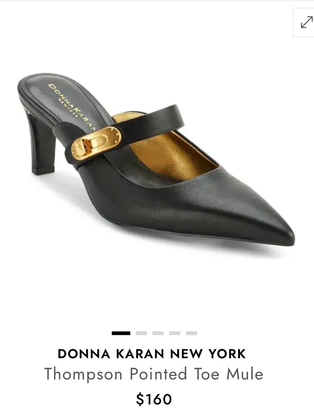 Donna Karan New York Thompson Pointed Toe Black Heels Size 9